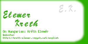 elemer kreth business card